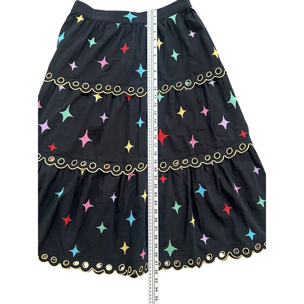 Gorman Twinkle Twinkle Little Skirt Womens Size 12 Black Stars Tiered Whimsigoth - Picture 5 of 14